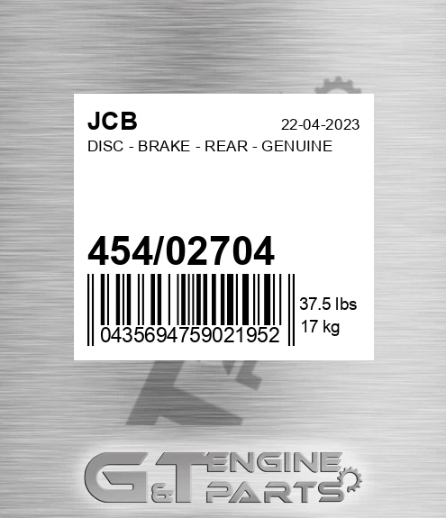 454/02704 Disc - Brake - Rear - Genuine
