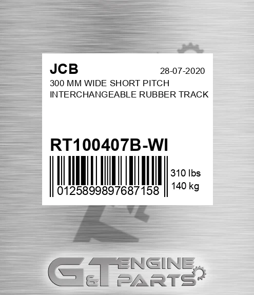 RT100407B-WI 300 Mm Wide Short Pitch Interchangeable Rubber Track