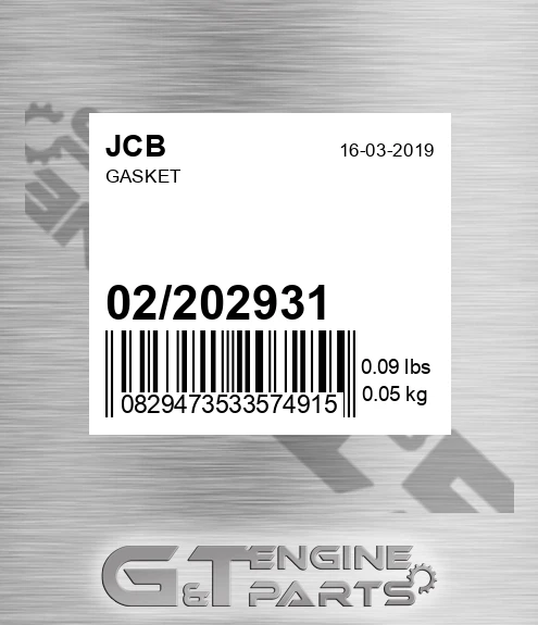 02/202931 Gasket