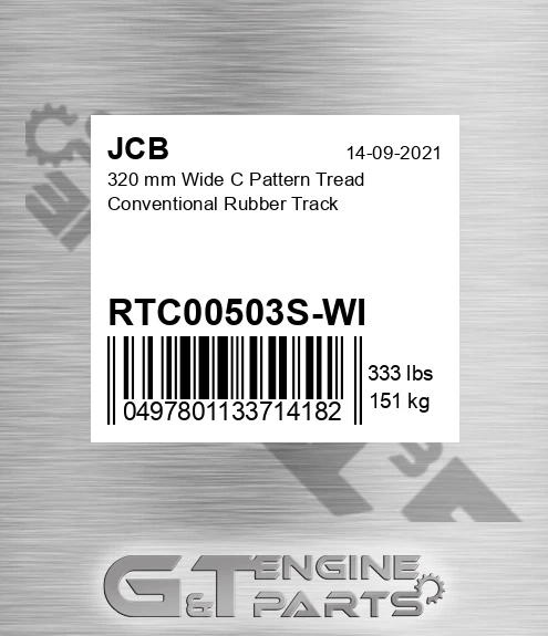 RTC00503S-WI 320 Mm Wide C Pattern Tread Conventional Rubber Track