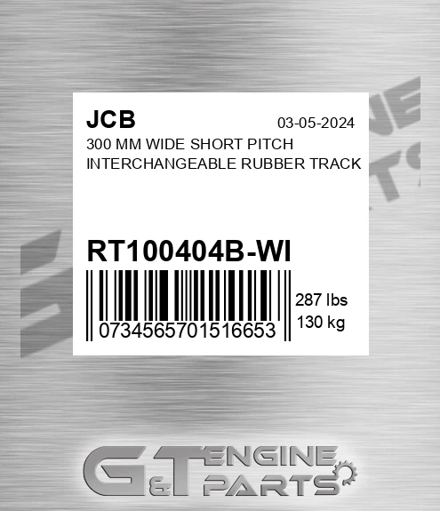 RT100404B-WI 300 Mm Wide Short Pitch Interchangeable Rubber Track