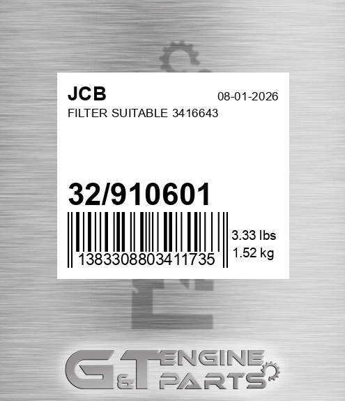 32/910601 Filter Suitable 3416643