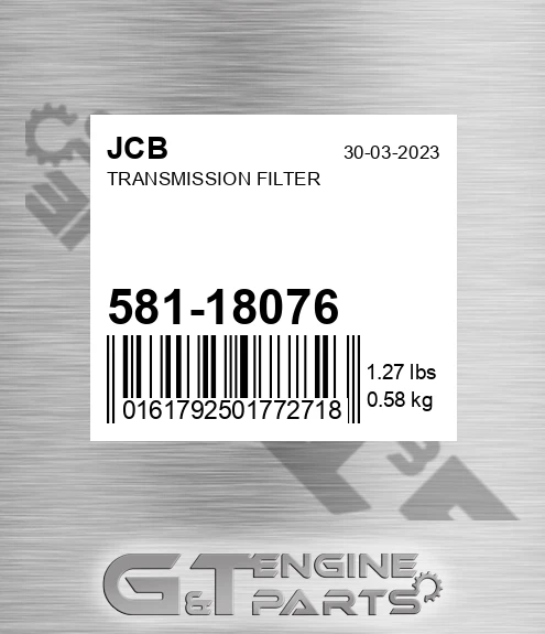 581/18076 Transmission Filter for JCB