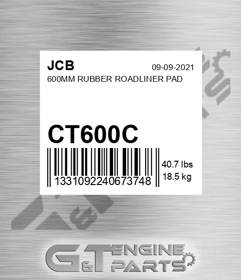 CT600C 600mm Rubber Roadliner Pad