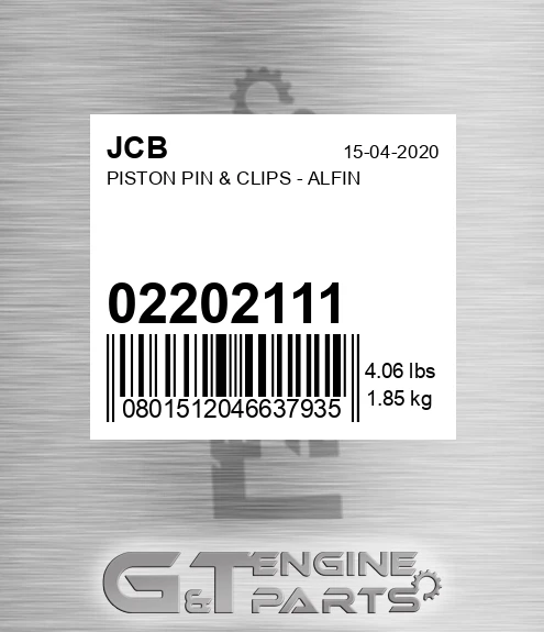 02/202111 Piston Pin & Clips - Alfin