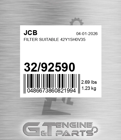 32/92590 Filter Suitable 42y15h0v35