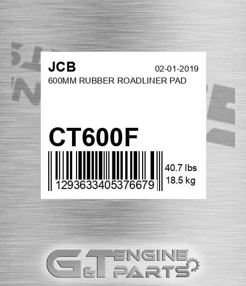 CT600F 600mm Rubber Roadliner Pad