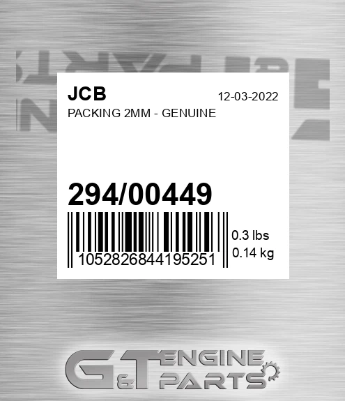 294/00449 Packing 2mm - Genuine