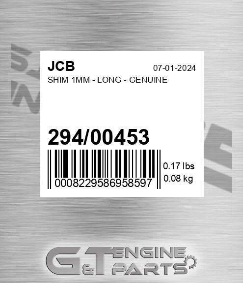 294/00453 Shim 1mm - Long - Genuine