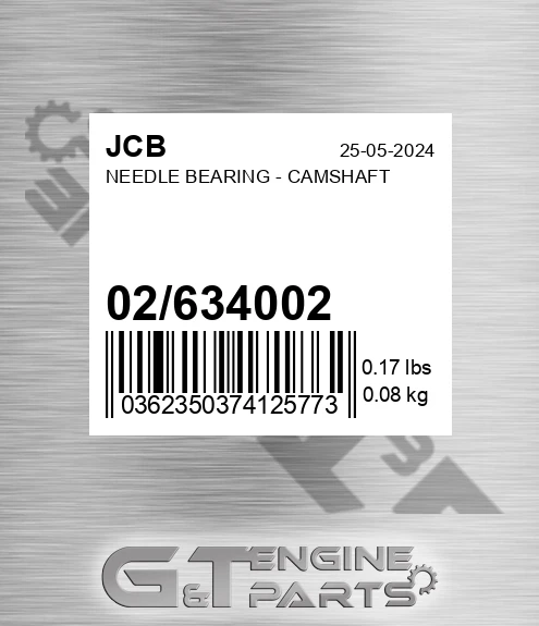 02/634002 Needle Bearing - Camshaft