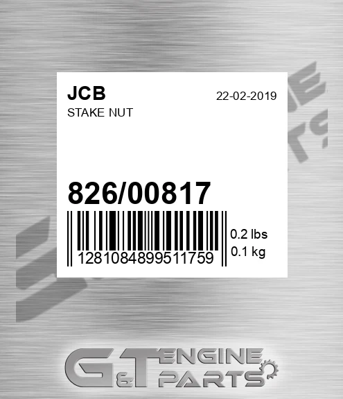 826/00817 Stake Nut