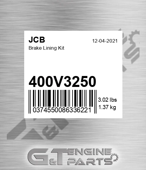400V3250 Brake Lining Kit for JCB