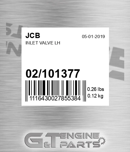 02/101377 Inlet Valve Lh