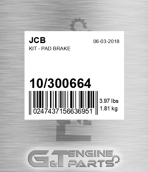 10/300664 Kit - Pad Brake