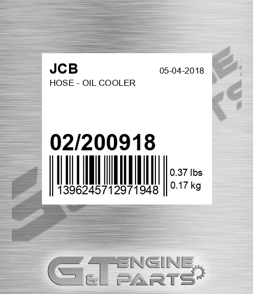 02/200918 Hose - Oil Cooler