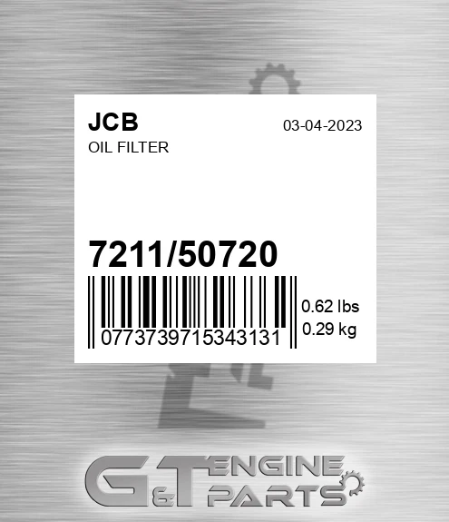 7211/50720 Oil Filter