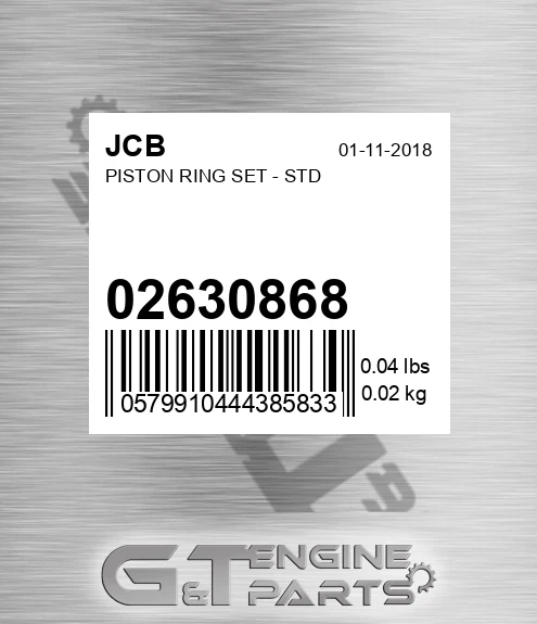 02/630868 Piston Ring Set - Std