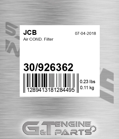 30/926362 Air Cond. Filter