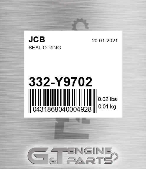 332/Y9702 Seal O-ring