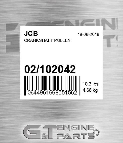 02/102042 Crankshaft Pulley for JCB