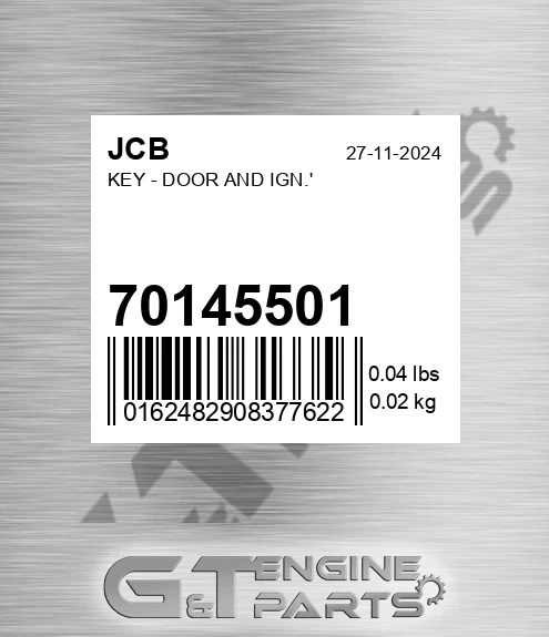 701/45501 Key - Door And Ign.'