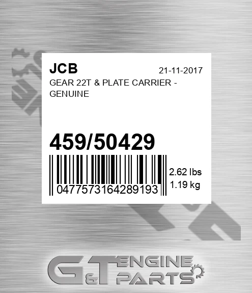 459/50429 Gear 22t & Plate Carrier - Genuine