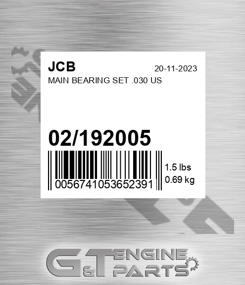 02/192005 Main Bearing Set .030 Us