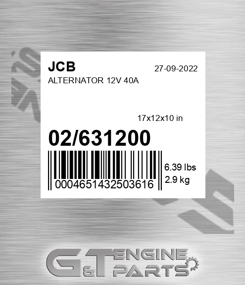 02/631200 Alternator 12v 40a