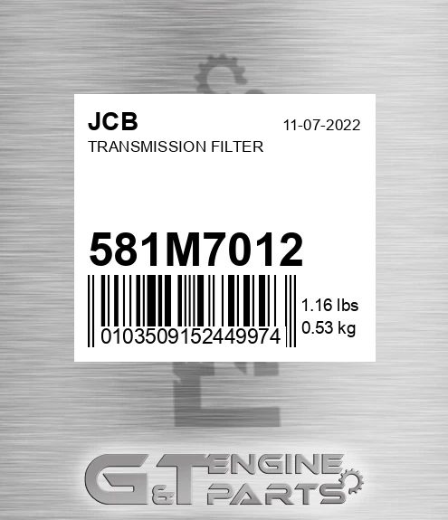 581/M7012 Transmission Filter