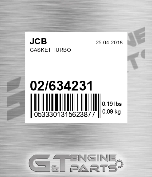 02/634231 Gasket Turbo