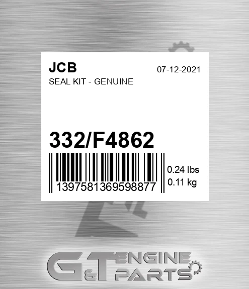 332/F4862 Seal Kit - Genuine