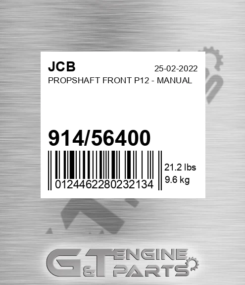 914/56400 Propshaft Front P12 - Manual