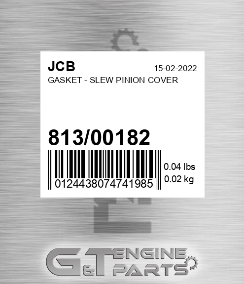 813/00182 Gasket - Slew Pinion Cover