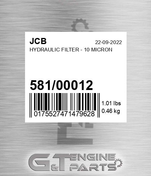 581/00012 Hydraulic Filter - 10 Micron