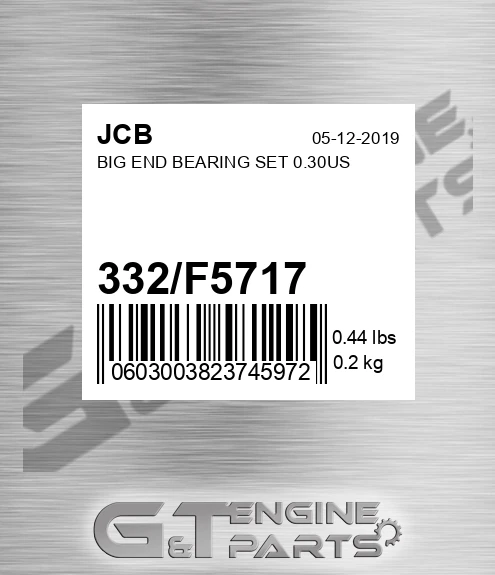 332/F5717 Big End Bearing Set 0.30us