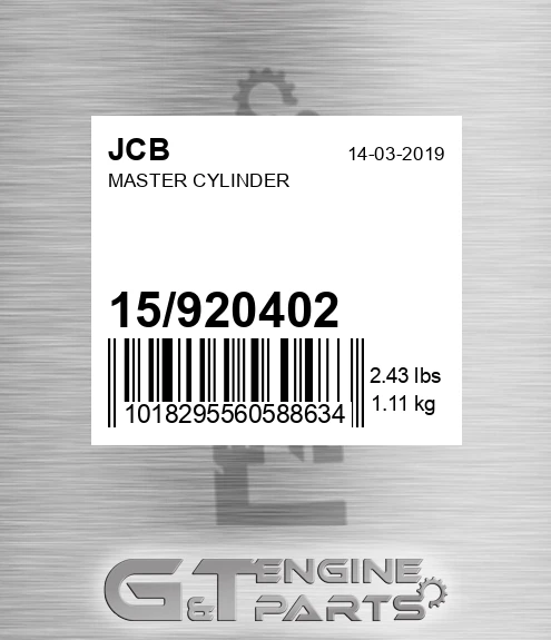 15/920402 Master Cylinder