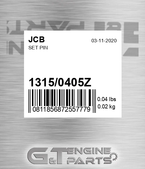 1315/0405Z Set Pin