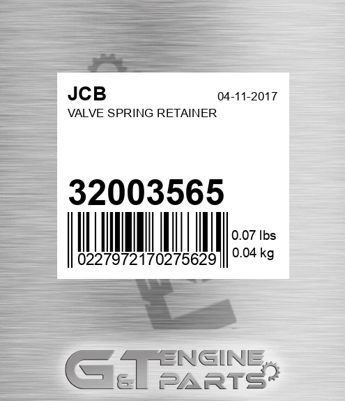 320/03565 Valve Spring Retainer