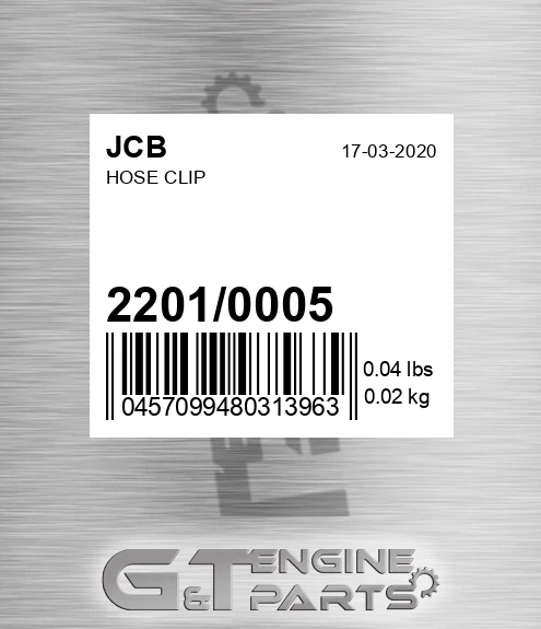 2201/0005 JCB Hose Clip