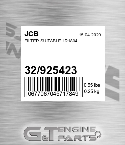 32/925423 Filter Suitable 1r1804