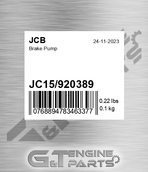 JC15-920389 Brake Pump for JCB