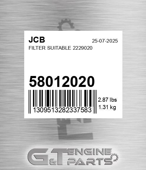 580/12020 Filter Suitable 2229020