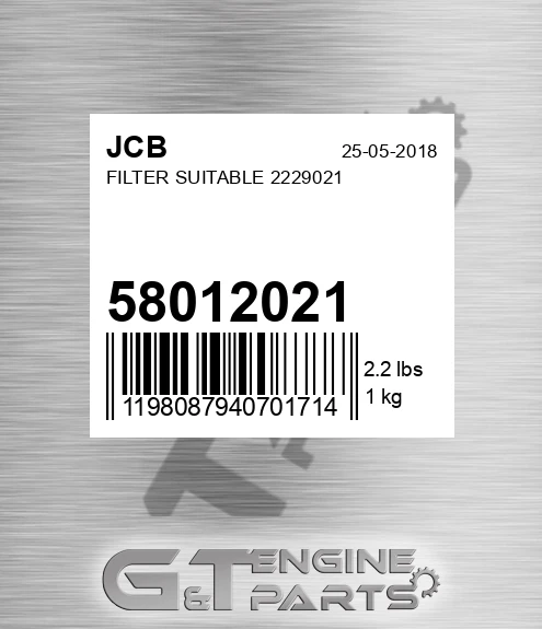 580/12021 Filter Suitable 2229021