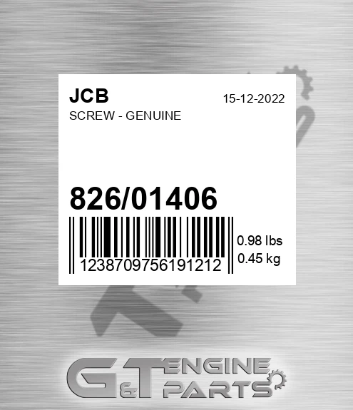 826/01406 Screw - Genuine
