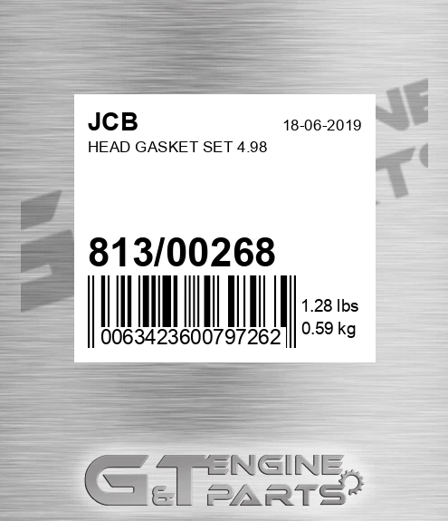 813/00268 Head Gasket Set 4.98