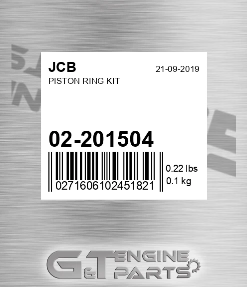 02/201504 JCB Piston Ring Kit