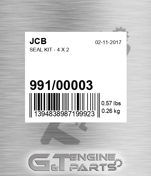991/00003 Seal Kit - 4 X 2