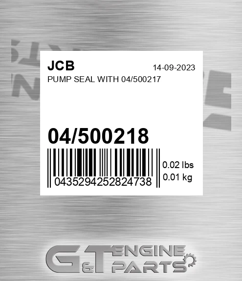 04/500218 Pump Seal With 04/500217
