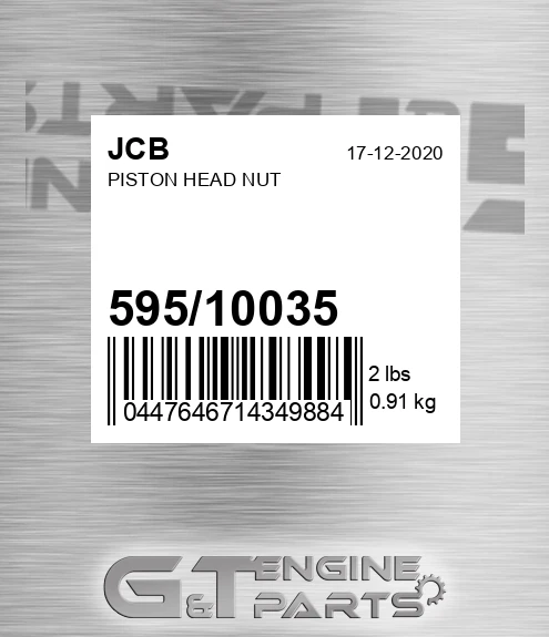 595/10035 Piston Head Nut