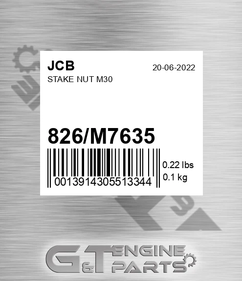 826/M7635 Stake Nut M30